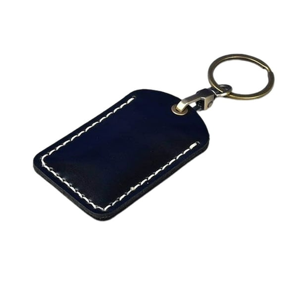 Advancent Portatarjetas de acceso de cuero Llavero a prueba de rasguños Rectangular en forma de gota de agua Estuche protector pequeño Llavero Almacenamiento y organización del hogar Negro Cuadrado