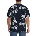 thumbnail image 5 of Haiem Lilies Flowers Men's Casual Shirts Short Sleeve Button Down Shirts Fashion Textured Summer Beach Shirt-4X-Large, 5 of 7