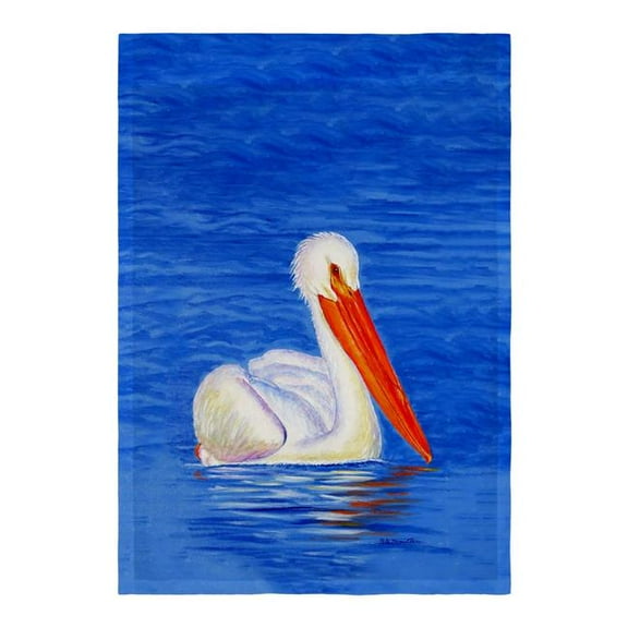 Betsy Drake FL1131 12.5 x 18 in. White Pelican Portrait Flag