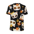 thumbnail image 3 of Balery Cat Skulls and Flowers Baseball Jersey for Men Casual Button Down Shirts Short Sleeve Active Team Sports Uniform-Small, 3 of 9
