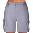 thumbnail image 1 of Gspmoly Shorts Shorts Short pour Femmes, Shorts pour Femmes de Couleur Unie Décontractés à Taille Élastique de Randonnée pour Femmes jusqu'à 60 % de Rabais Gris Foncé m, 1 of 5