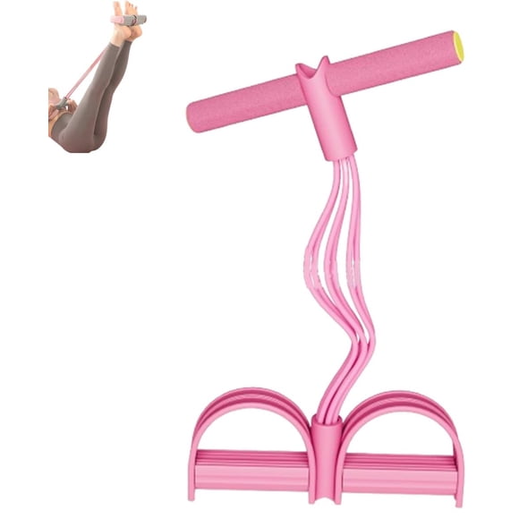 Ab Trainer - Sit-Up Fitness Expander - Abdominal Wheel - 6-Tube Leg Puller - Elastic Pull Cord - Leg Resistance Band with Handles - Workout Equipment - Ergonomic - Suitable for Abdominal Exercises