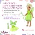 thumbnail image 3 of Emily Rose 14.5 Inch Doll Clothes 3 Piece Magical Tinker Bell Fairy Princess 14" Doll Costume with Removable Wings, and Magic Wand, 3 of 9