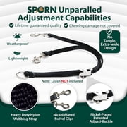 Sporn Adjustable Double Dog Leash Coupler for 2 Dogs, Black, Medium/Large