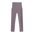 thumbnail image 4 of QIUOMBBP Maternity Leggings with Pockets Over The Belly Stretchy Workout Yoga Pregnancy Pants Coffee M, 4 of 5