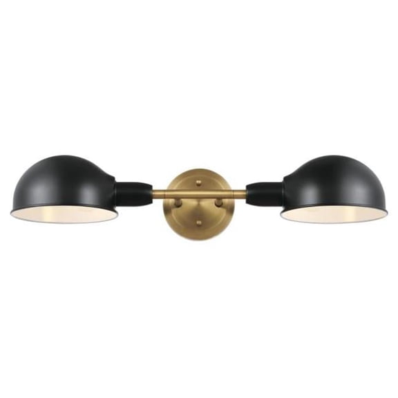 Westinghouse Lighting  Langhorne Two Light Wall Fixture, Matte Black and Brushed Brass Finish - 2-Light