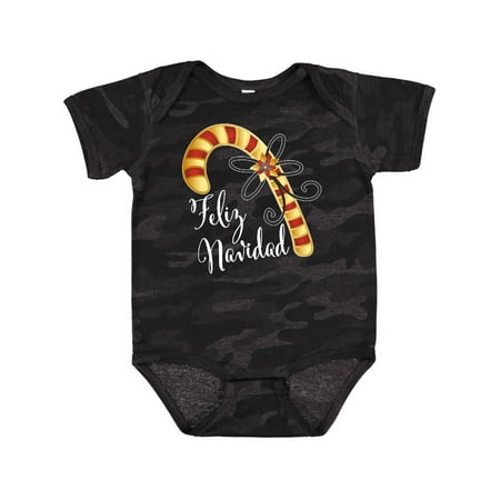 

Inktastic Feliz Navidad Red and Gold Candy Cane Gift Baby Boy or Baby Girl Bodysuit