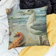 thumbnail image 2 of BANET Coastal Throw Pillow Covers on Seaside Decorative Pillow Covers Outdoor Decor Pillow Cove for Sofa Couch(Oil-Bird) 24x24in, 2 of 5