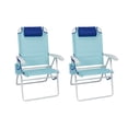 thumbnail image 6 of Mainstays Reclining 4-Position Oversize 2-Pack Beach Chair with Storage Pocket, Teal, 6 of 10