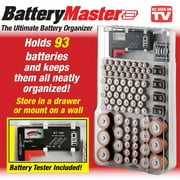 Battery Organizer Storage Case with Hinged Clear Cover, Battery Tester Includes and Removable, Holds 93 Batteries Various Sizes