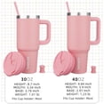 thumbnail image 4 of Gobelets Isolés en FZC avec Poignée et Paille 40 oz Gobelets en Acier Inoxydable avec Couvercle, Rose Clair, 4 of 4