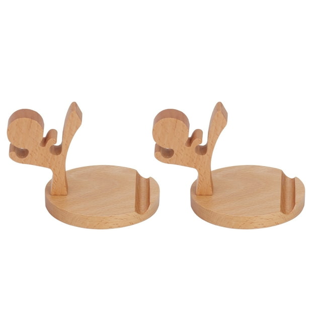 Soporte De Escritorio Para Teléfono InteligenteSoporte Para Teléfono Móvil De Escritorio Con ángulo De Visión De 2 Juegos De Pulido Fino De Madera De Haya Para Oficina ANGGREK Otros