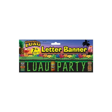 LUAU PARTY LETTER BANNER - 7FT 12 PACK