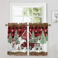 thumbnail image 3 of Fashnice Thermal Insulated Kitchen Valance Xmas Cafe Tier Christmas Short Window Curtain Christmas Half Window Drapes Slot Top Bathroom Scarf Style-J 2pc-Tier Curtain: W:27.5''x H:24'', 3 of 6