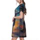 thumbnail image 2 of Disketp Moonlit Night Sky Wolf para Vestido de Manga Corta para Mujeres, Vestidos de Verano para Mujeres, Casual y Holgado para la Playa, 2 of 6
