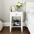 thumbnail image 2 of IVV 2-Tier Bedside Table with Drawer, Modern Nightstand for Bedroom, White Finish, Space-Saving End Desk (18.3"L x 14"W x 27.5"H), 2 of 11