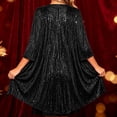thumbnail image 6 of LEKWK Sequin Cardigan Jacket Women Open Front Sparkly 3/4 Sleeve Coat Elegant Evening Party Wedding Guest Dressy Fall Outerwear Black XXL, 6 of 8