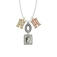 thumbnail image 2 of Delight Jewelry Silvertone Pebble Border Initial - O Multi-Colored Crystal Mom Charm Necklace, 2 of 5