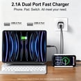 thumbnail image 4 of Dual-Port Wall Charger Block with 2 Pack 10FT USB-A to Type-C Braided Cables, Phone Charger Compatible with iPhone 17/16/15 Pro Max iPad Pro Galaxy S26 Android, Black, 4 of 7
