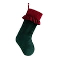thumbnail image 2 of Christmas Velvet Stocking, Xmas Hanging Stocking, Christmas Tree Ornament for Fireplace, Fabric Plush Hanging Decor, Holiday Season Party Decorations, 2 of 4