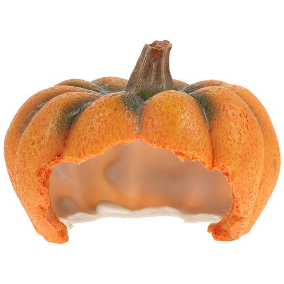 BRIGHTFUFU Forma de calabaza Refugio de cuevas escondidas escondites escondites de la cueva de la cueva del acuario decoración del terrario