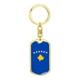 thumbnail image 4 of Kosovo Flag Keychain Dog Tag Stainless Steel or 18k Gold, 4 of 16