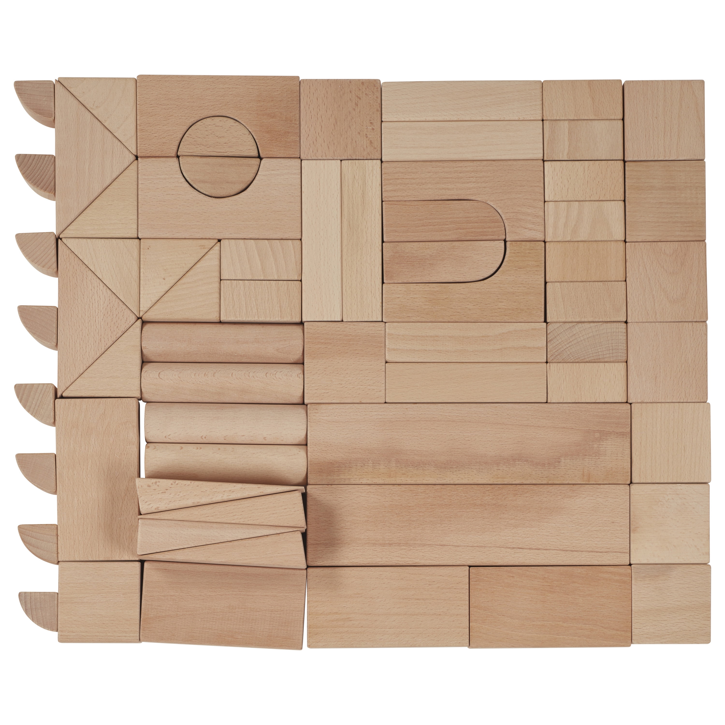 Solid Wood Unit Block Set with Storage 64Piece