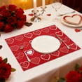 thumbnail image 5 of Dadiaei Valentines Day Themed Polyester Placemat Set for Party and Dining Decor Colorful Heart and Bow Print for Table Setting Stain Resistant and Easy Clean Gift for Holiday Celebration, 5 of 6