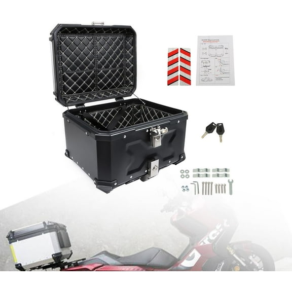 munirater 55L Motorcycle Top Case, Motorcycle Top Case Bag with Burglar Lock, Motorcycle Storage Box, General Motorcycle Accessories Replacement for any motorcycle