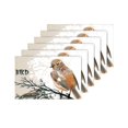 thumbnail image 4 of MKHERT Vintage Colorful Bird On Tree Branches Placemats Table Mats for Dining Room Kitchen Table Decoration 12x18 inch,Set of 6, 4 of 4