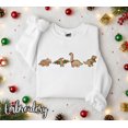 thumbnail image 2 of Embroidered Gingerbread Dinosaur Christmas Sweatshirt Hoodie: Holiday Dino Lovers Crewneck, 2 of 5