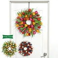thumbnail image 2 of Marryso Flower Wreath for Front Door 17 Inch Simulation Long Leaf Garland Wall Hanging Door Hanging Decoration, 2 of 7