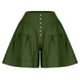 thumbnail image 6 of Womens Summer Shorts Women Flowy Shorts Elastic High Waist Solid Color Casual Pants Wide Leg Short Pants Green XXL, 6 of 7