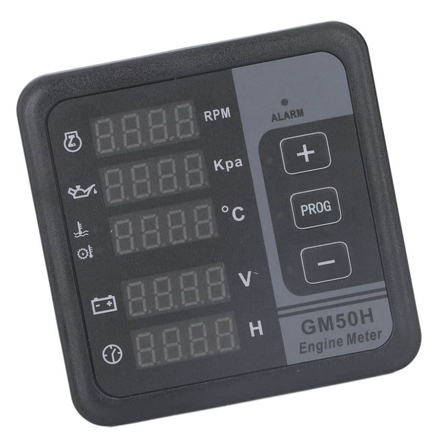 Generator Controller, Digital Genset Meter Speed Oil Pressure Temp Voltage RS485 Interface DC8-36V With Mounting Parts For Diesel Engines