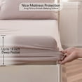 thumbnail image 4 of JOHNPEY Cooling Bamboo Bed Sheets,Silky Soft Bed Sheets for Full Size Bed with 18 Inch Deep Pocket Hotel Bedding Sheets & Pillowcases, 4 Pieces, Pink,Full Size, 4 of 8