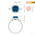 thumbnail image 4 of ANGARA Natural 2.4 ct London Blue Topaz & Diamond Halo Ring in 14K White Gold for Women (Size-8mm) | November Birthstone, Anniversary, Jewelry Gift for Women | Natural London Blue Topaz Ring, 4 of 9
