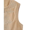thumbnail image 4 of LMLYSoH Women Vest, Sleeveless Open Front Embroidery Flower Sequined Outwear Gilet for Casual Street, 4 of 9