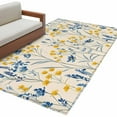 thumbnail image 6 of Blue Yellow Flowers Area Rug 3x5 Washable Rug Non Slip Botanical Blossom Motif Large Area Rug Indoor Floor Carpet for Entryway Bedroom Kitchen Living Room Home Office Dining Room Nursery, 6 of 8