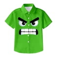 thumbnail image 3 of JTieacloth Boys Cartoon Print Casual Shirt Long Sleeve Button Down Beach Top For Kids And Big Boys Comfortable Open Front Shirt Boys Basic Tees Sizes 10-11 Years, 3 of 6