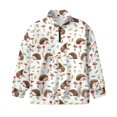 thumbnail image 4 of Uorisanigo Girls Sweatshirts Fashion Long Sleeve Pullover Top Fall Trendy Mushroom Hedgehog Quarter Zipper Cropped Sweatshirt School Athletic Tops for Sports and Daily Wear, 4 of 7