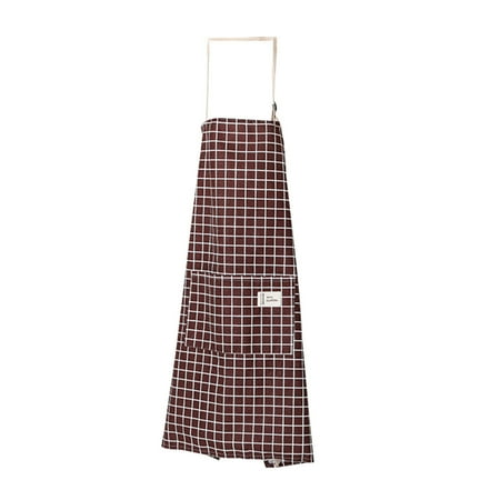 

Sanwood Adjustable Sleeveless Grid Cotton Linen Restaurant Kitchen Baking Cooking Apron Kitchen Tool