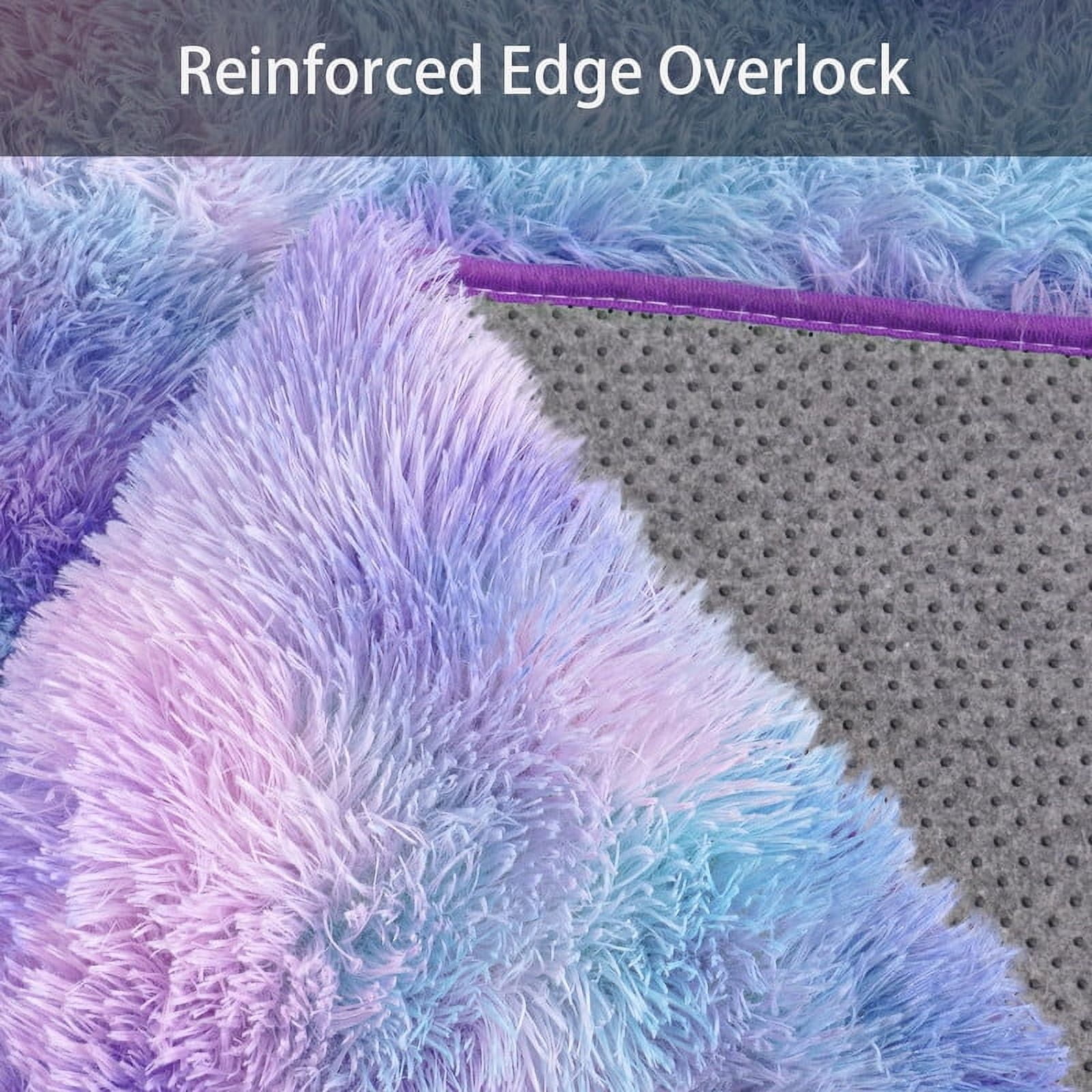 area rug 4x6ft for Bedroom Tie-dye orchid rainbow Rugs for Living Room Nursery bedroom rug Kids Room Dorm Home Decor Aesthetic, Fluffy Shaggy Rug with Anti-Slip Carpet Tapes Non-Slip Stickers