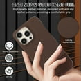 thumbnail image 5 of PU Leather Phone Case for iPhone 16 Pro, Slim Classic Business Hard PC Non-Slip Grip Phone Cover Military Grade Drop Protective Shockproof Women Men Case for iPhone 16 Pro, Darkbrown, 5 of 8