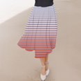 thumbnail image 3 of ameIAEA Women A-Line High Waist Midi Skirt Color Block Ruffle Flowy Skirts 2024 Fall Trendy Skirt, 3 of 6