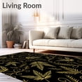 thumbnail image 2 of ODIKA 8'x10' Machine Washable Non-Slip Area Rug, Festive Pinecone Motif Interlocking Tapestry High Traffic Rug with Pad, Black, 654749, 2 of 8
