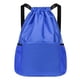 thumbnail image 4 of Mochila con cordón Jinwen resistente al agua con almacenamiento de bolsillo frontal Azul, 4 of 8