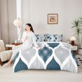 thumbnail image 5 of Homewish Boho Abstract Swirl 7pcs Queen Bedding,Minimalism Artwork Bedding Comforter Set Queen,Navy Teal,Reversible, 5 of 8