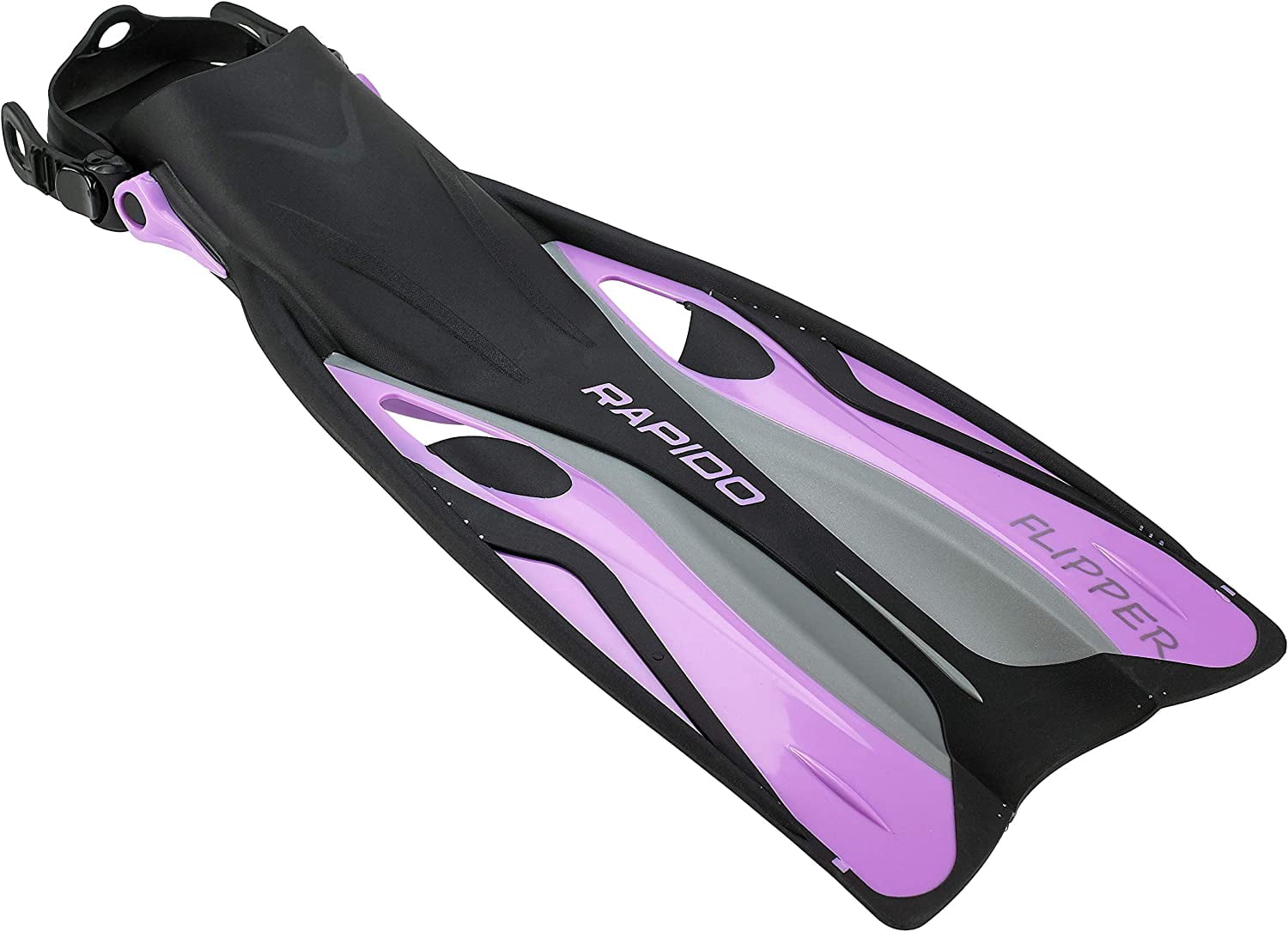Rapido Boutique Collection Flipper Open Heel Adjustable Snorkel Fin with Snorkeling Gear Carry Bag, Ideal Snorkeling Fins for Snorkel or Scuba