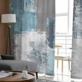 thumbnail image 4 of Blue Grey Sheer Curtains 96 Inches Long 2 Panels Set, Window Sheer Curtains for Living Room/Bedroom, Modern Oil Painting Art Abstract Light Filtering Rod Pocket Curtain 52'' x 96'' x 2, 4 of 7