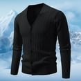 thumbnail image 2 of uikmnh Sweaters for Men New Men's V Neck Jacquard Knitted Sweater Jacket Size:L, 2 of 4